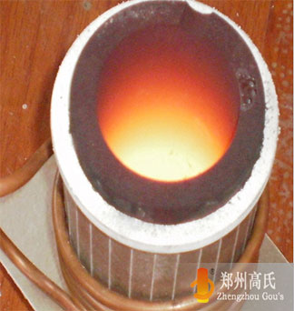  Gold melting by medium frequency induction heating furnace 