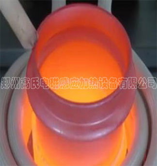  Steel pipe heating by medium frequency induction heating equipment 