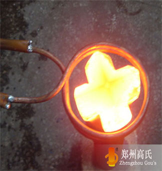 Cross bit welding by medium frequency induction heating machine