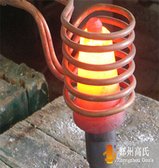 Coal drill bit welding by medium frequency induction heating machine