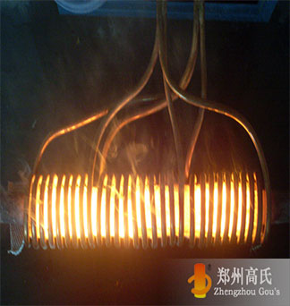  Big bar heating by medium frequency induction heating machine 