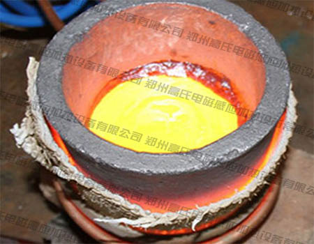  Aluminum melting by medium frequency induction melting furnace 